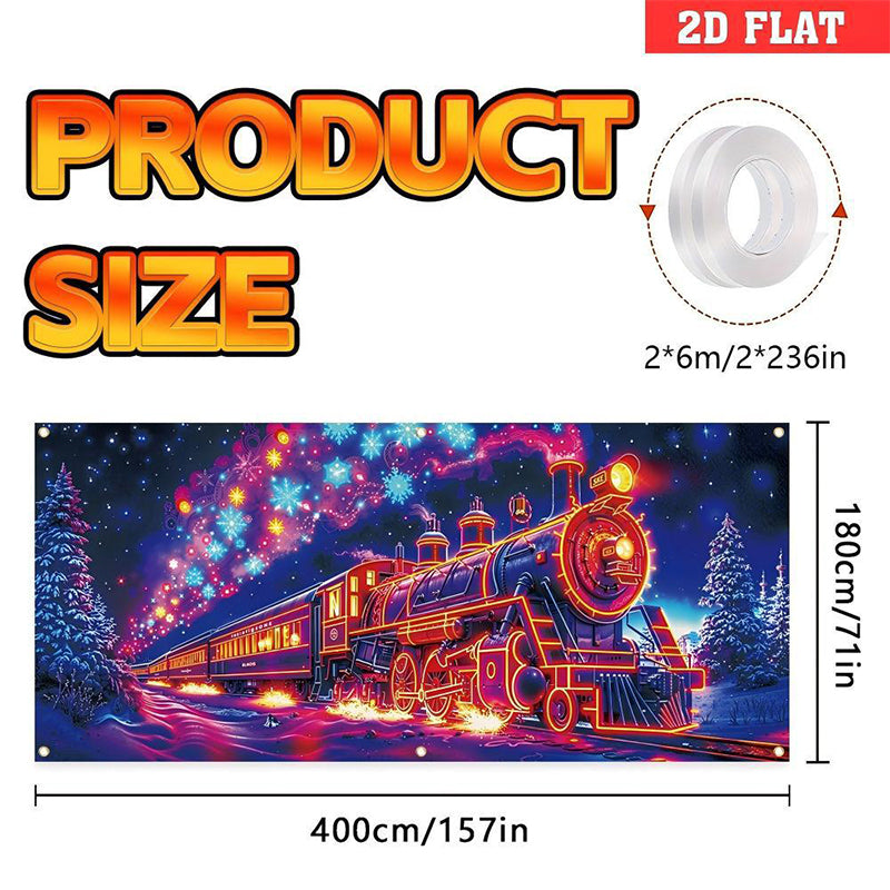 🎅🏻⏰Christmas Limited Sale 50% OFF!!🔥UV Reactive Christmas Garage Door Banner