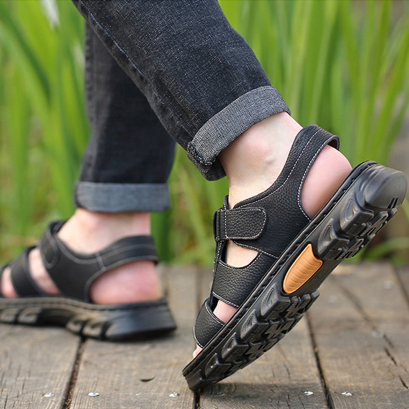 š„High quality leather casual sandals for men ćNon-slip, foot massageć