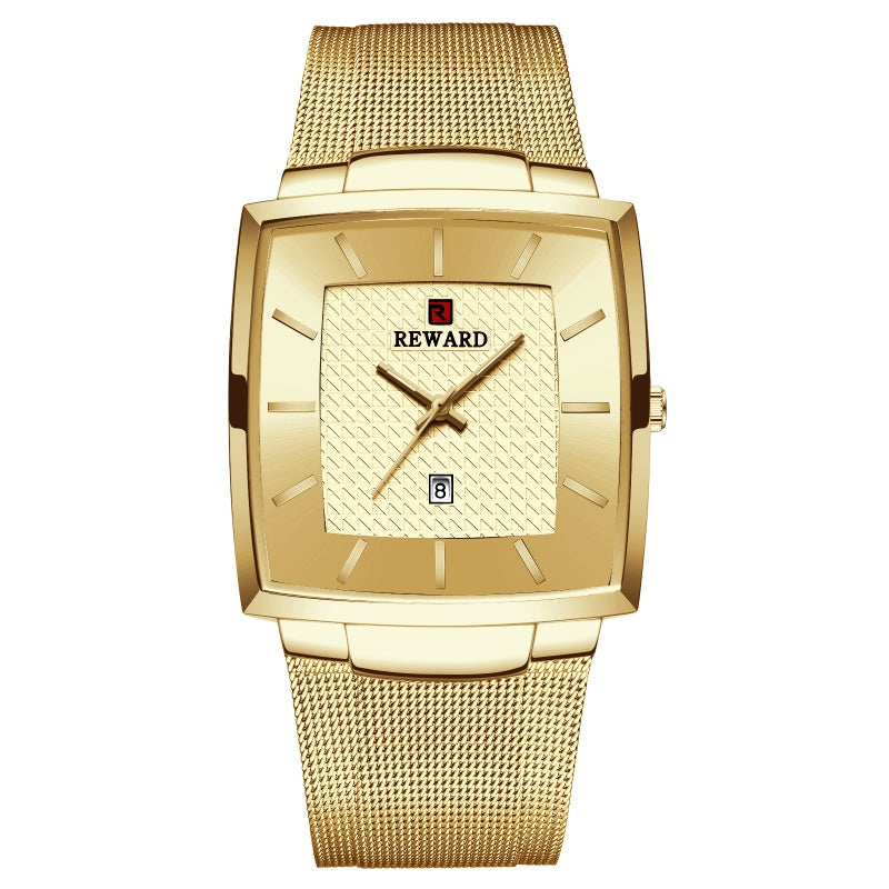 Men’s Ultra-thin Square Mesh Belt Quartz Watch