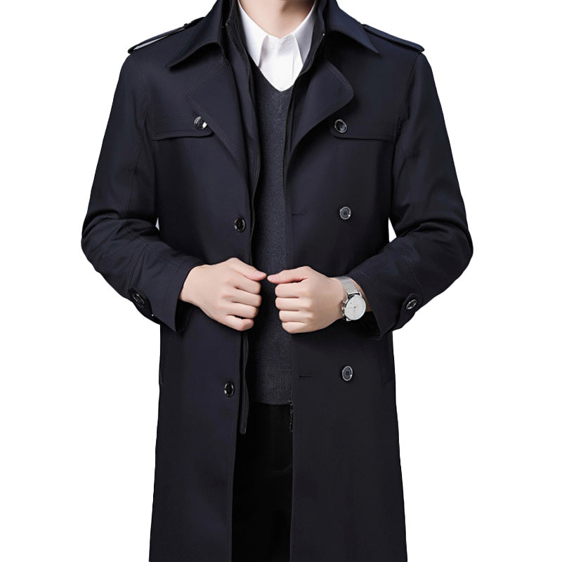Men's Classic Mid-Length Double-Layer Coat
