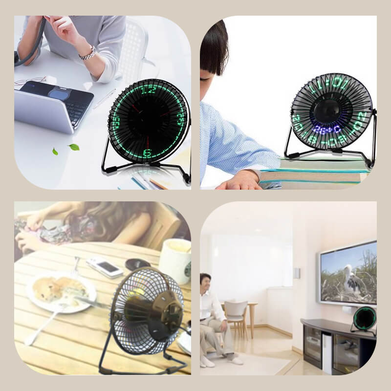 Température de l'horloge LED ventilateur USB