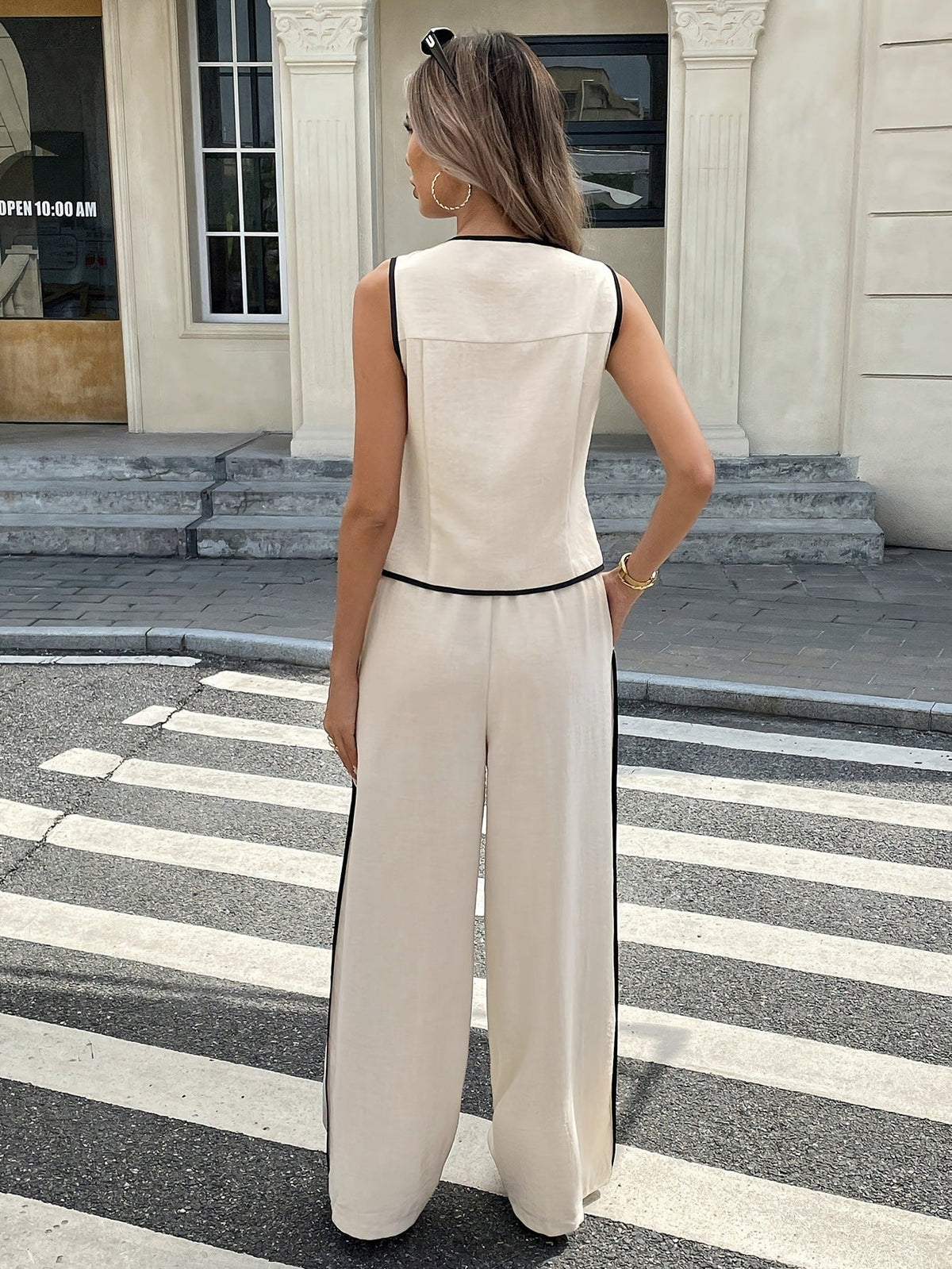 ☀️ 60% OFF TODAY ☀️ Women's Sleeveless Tank & Pants Set - Contrast Binding, Drawstring Waist | Trendy Co-ord, Breathable & No-Fuss Outfits | UK Sizes