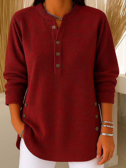 🎅Christmas Hot Sale 50% OFF 💃Women's Solid Color Crew Neck Long Sleeve Casual Loose Knit Pullover