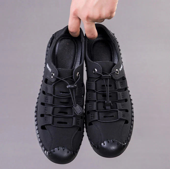 🔥Aviator Wrapped Toe Hollow Leather Sandals👞57% off