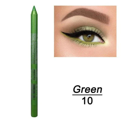 💜✨14-Pack Eyeliner Pencil Waterproof Colored Gel Liners with Metallic & Shimmer Finishes Smudge-Proof