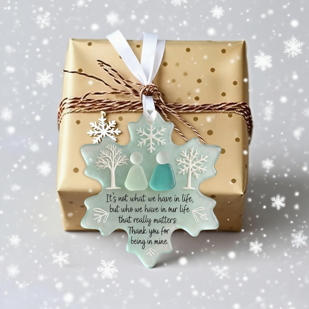 🌊Snowflake-Shaped Sea Glass Friendship Decor❄✨ Shaped by Nature & Crafted by Hand!