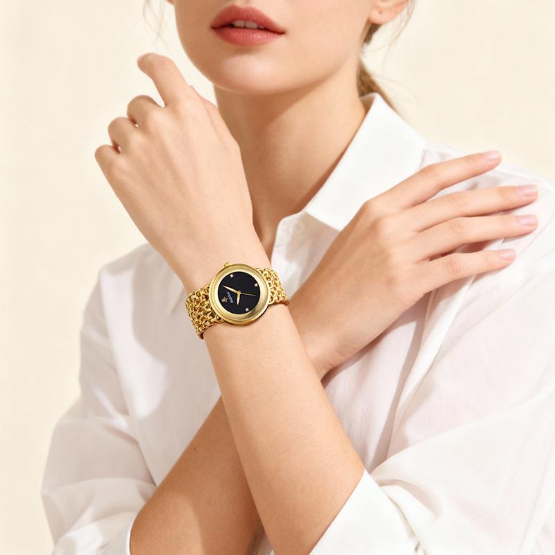 Luxury Round Bracelet Watch Fashionable Women's Wristwatch