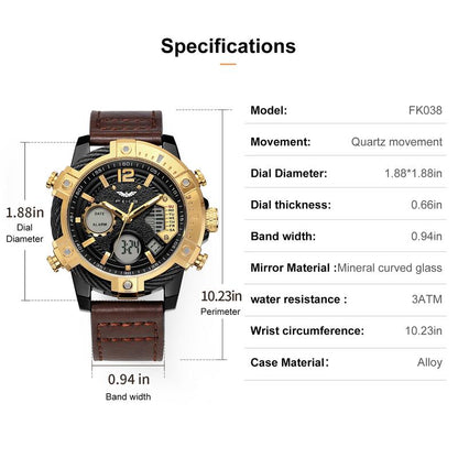 ⏰Black Friday Sale 50% OFF💥💥Multifunctional Dual Display 3ATM Waterproof Men's Quartz Sports Watch