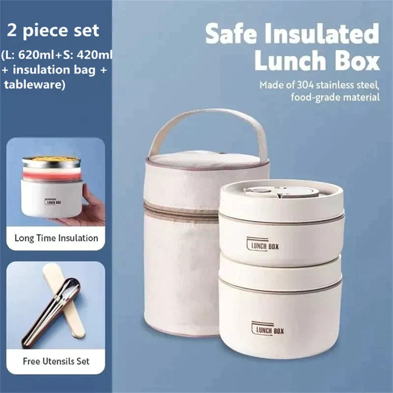 🔥Hot Sale 50% OFF - Portable Insulated Lunch Container Set