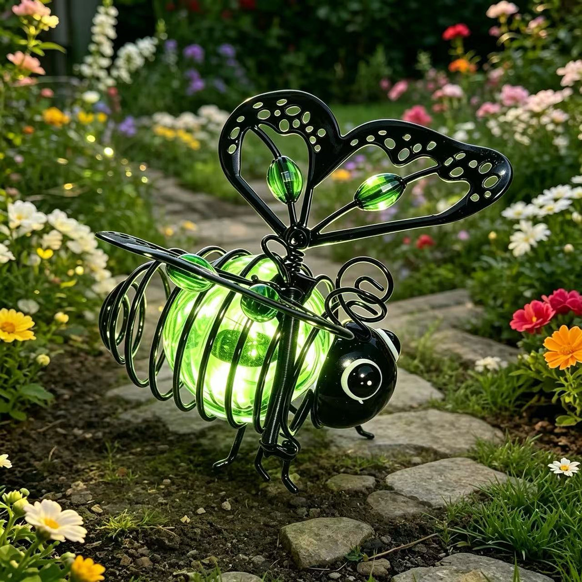 🐝💡Hanging Solar Bee Light – Warm Amber Glow, Flicker-Free, Perfect for Garden Parties, Camping, or Kids’ Rooms🌞