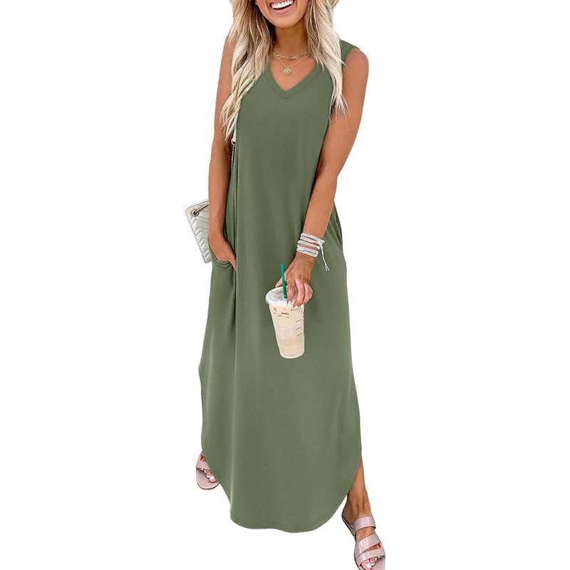 🎉Holiday Sale-50% Off🌷Summer Dresses Maxi Dress Vacation Beach Sundresses with Pockets
