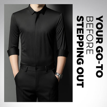 ✨👔2025 New Men's Classic Shirt with Hidden Zipper/ Easy to Put On and Take Off