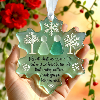 🌊Snowflake-Shaped Sea Glass Friendship Decor❄✨ Shaped by Nature & Crafted by Hand!
