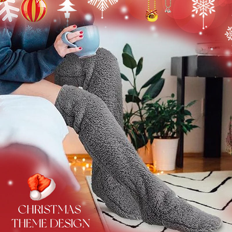🎅Early Christmas Sale Up to 49% OFF💕Velvety Fleece Knee Socks For Christmas❄️