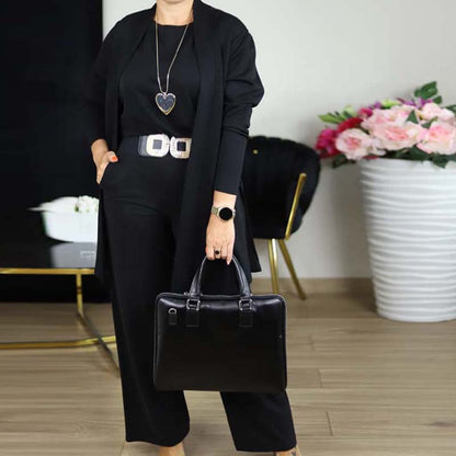 🔥 DON’T MISS OUT!⏰Elegant 3-piece set including long cardigan, top and pants💞