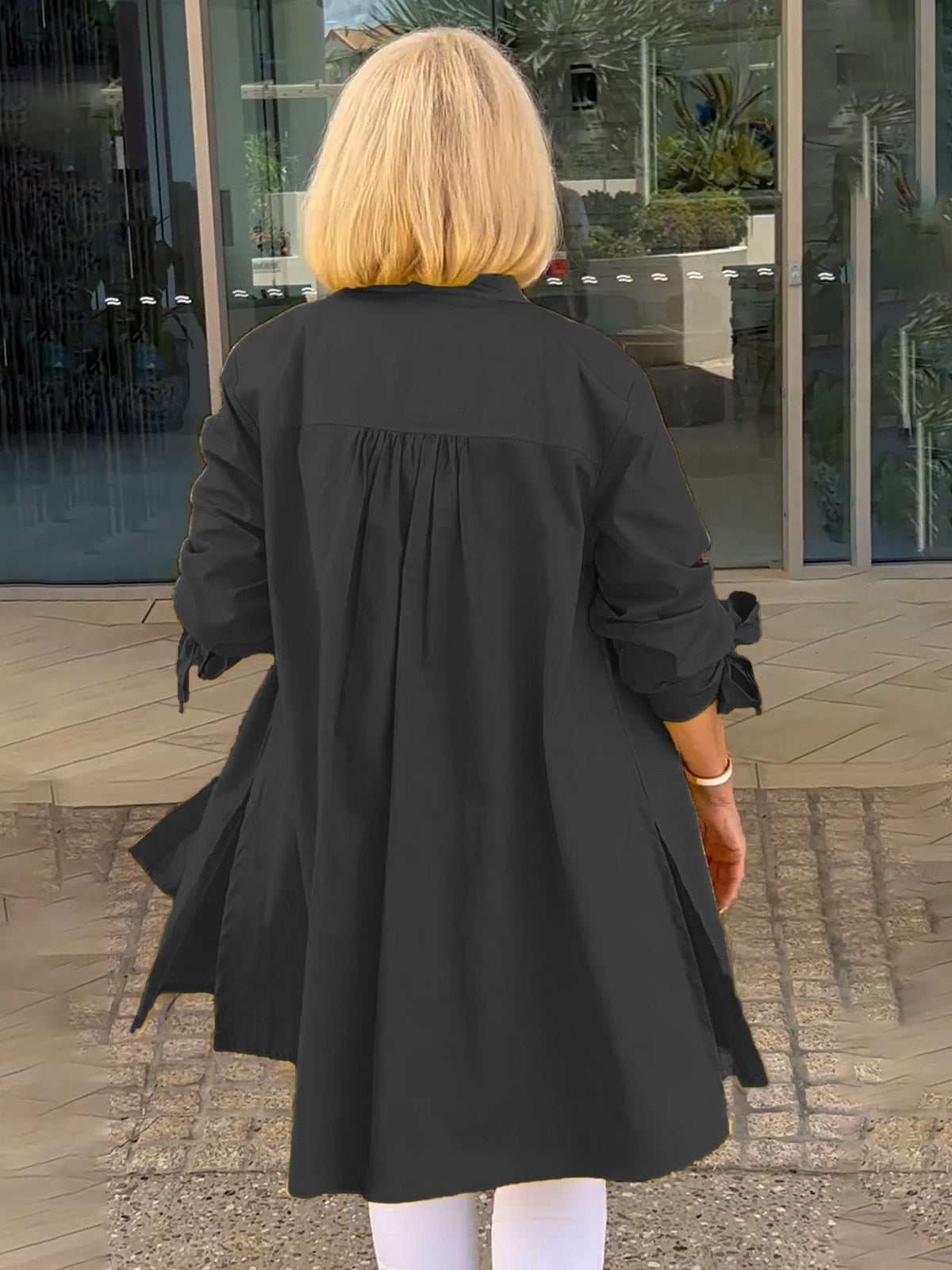 ⏳ Limited time 50% off! 💥Solid Color Long Cotton Shirt Jackets For Women（The more you buy, the higher the discount）