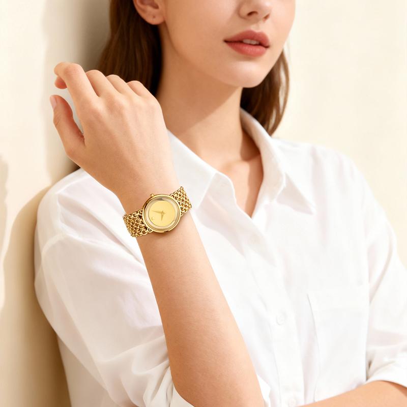 Luxury Round Bracelet Watch Fashionable Women's Wristwatch