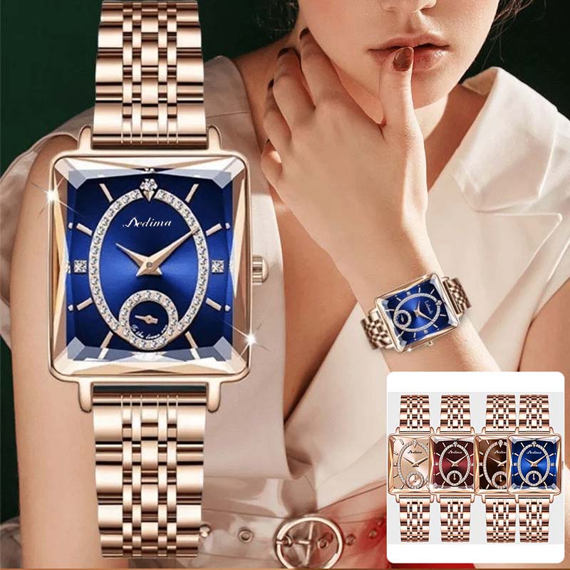 💎Fashion Square Ladies Rose Gold Diamond Watch⌚
