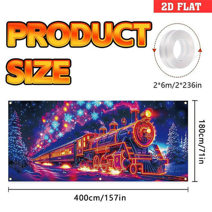 🎅🏻⏰Christmas Limited Sale 50% OFF!!🔥UV Reactive Christmas Garage Door Banner