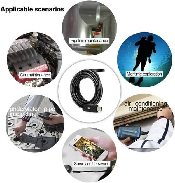 🔍 50% OFF! ✨ 3-IN-1 ENDOSCOPE - 2.0MP HD with 6 LED Lights, IP67 Waterproof, Compatible with Smartphones for Home Inspection and DIY Projects 📱🛠️
