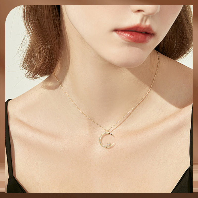 💕Valentine's Day Bestsellers-50% OFF🌙🌟Bright Night: Moon Star Necklace