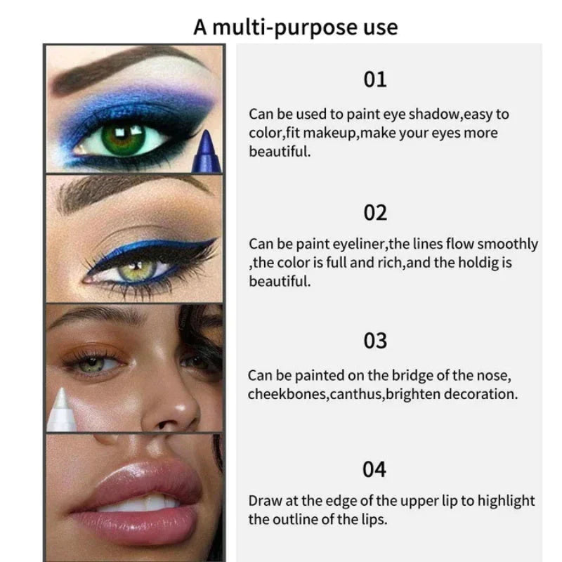 💜✨14-Pack Eyeliner Pencil Waterproof Colored Gel Liners with Metallic & Shimmer Finishes Smudge-Proof