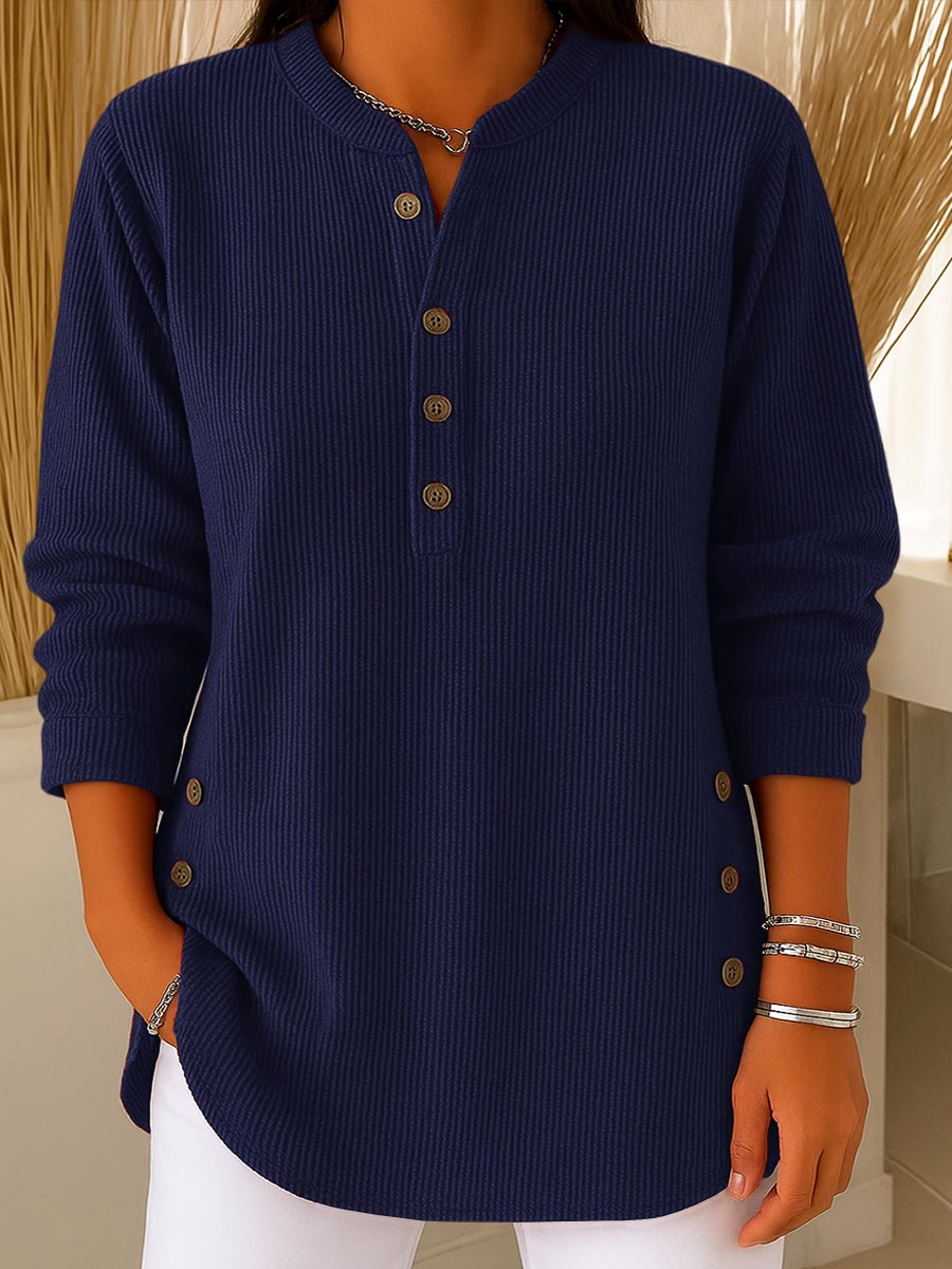 🎅Christmas Hot Sale 50% OFF 💃Women's Solid Color Crew Neck Long Sleeve Casual Loose Knit Pullover