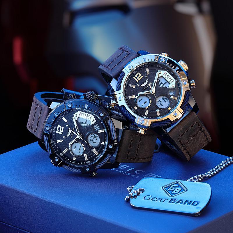 ⏰Black Friday Sale 50% OFF💥💥Multifunctional Dual Display 3ATM Waterproof Men's Quartz Sports Watch