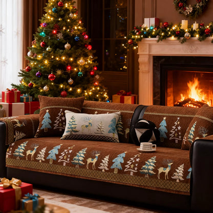 Plush Chenille Anti-Slip Couch Cover