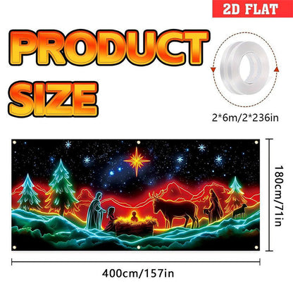 🎅🏻⏰Christmas Limited Sale 50% OFF!!🔥UV Reactive Christmas Garage Door Banner