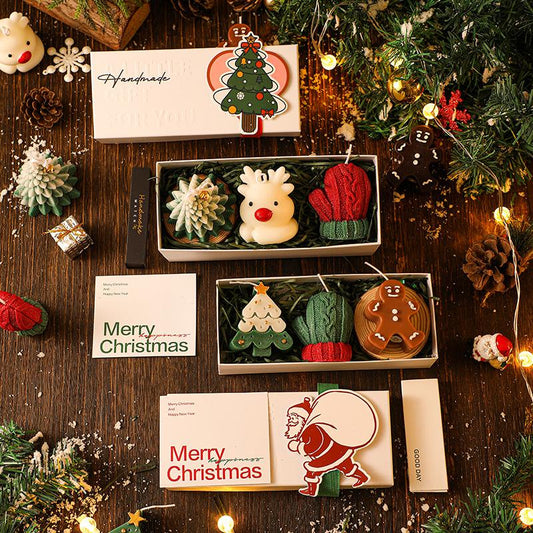 🕯️Cute Festive Scented Candles | Handmade Christmas Gift Set - Aromatherapy & Perfect Holiday Decor