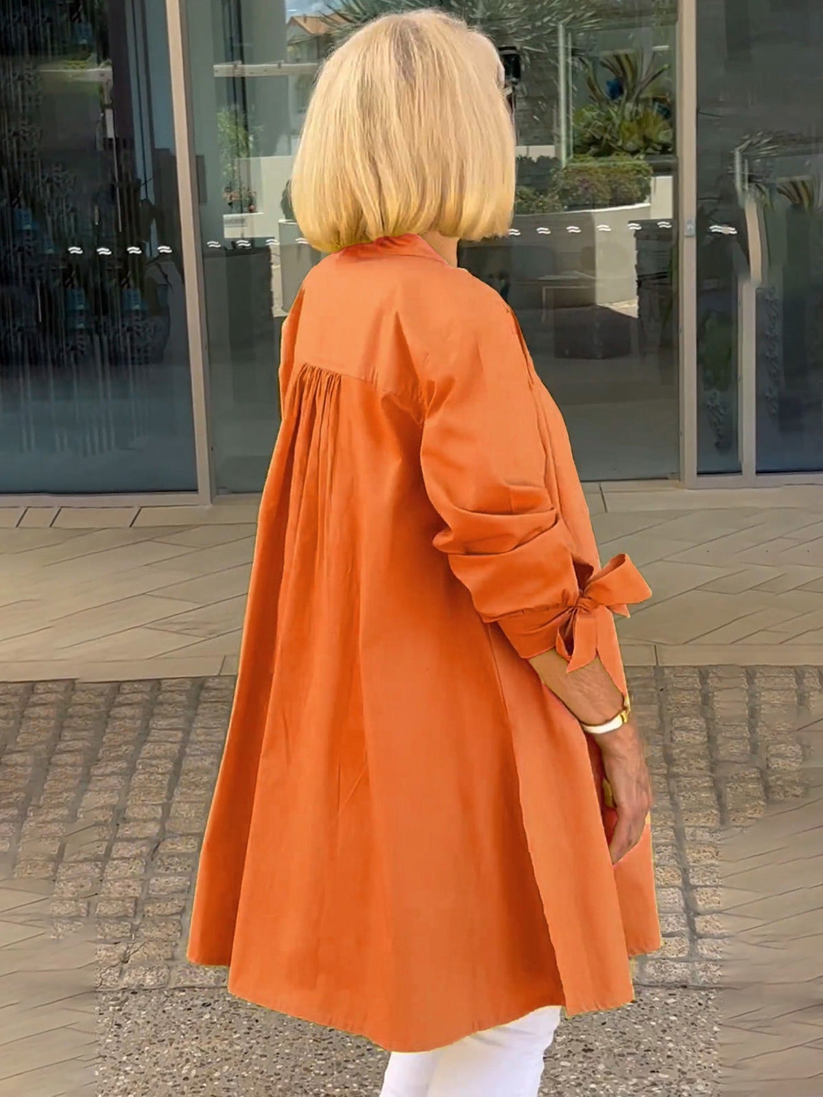 ⏳ Limited time 50% off! 💥Solid Color Long Cotton Shirt Jackets For Women（The more you buy, the higher the discount）