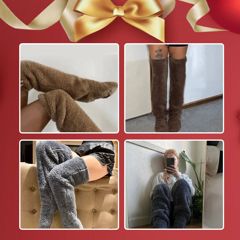 🎅Early Christmas Sale Up to 49% OFF💕Velvety Fleece Knee Socks For Christmas❄️