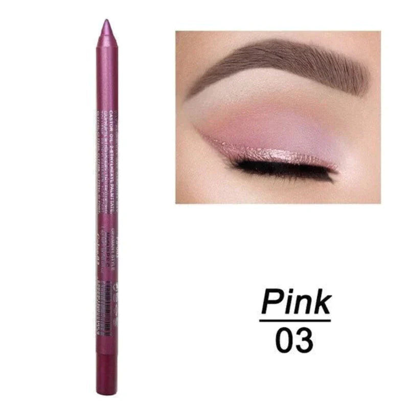 💜✨14-Pack Eyeliner Pencil Waterproof Colored Gel Liners with Metallic & Shimmer Finishes Smudge-Proof