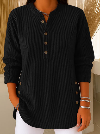 🎅Christmas Hot Sale 50% OFF 💃Women's Solid Color Crew Neck Long Sleeve Casual Loose Knit Pullover