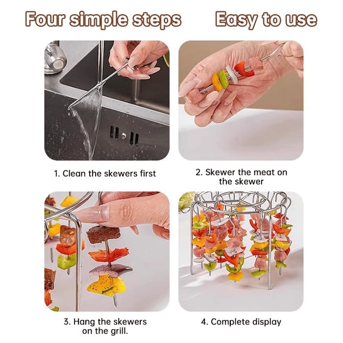 🥩Air Fryer Barbecue Grill Vertical Kebab Grill + Free Heat-Resistant Gloves🍤