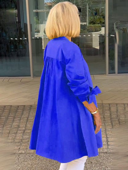 ⏳ Limited time 50% off! 💥Solid Color Long Cotton Shirt Jackets For Women（The more you buy, the higher the discount）