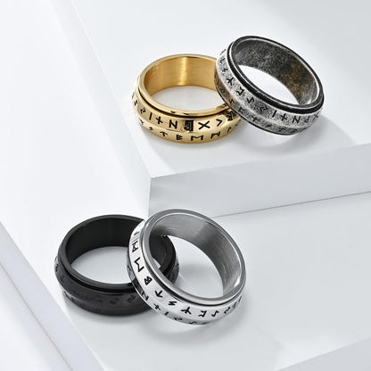 ✨🎅Last-Minute Christmas Offers 🎄⏰Viking Rune Rotating Ring💍