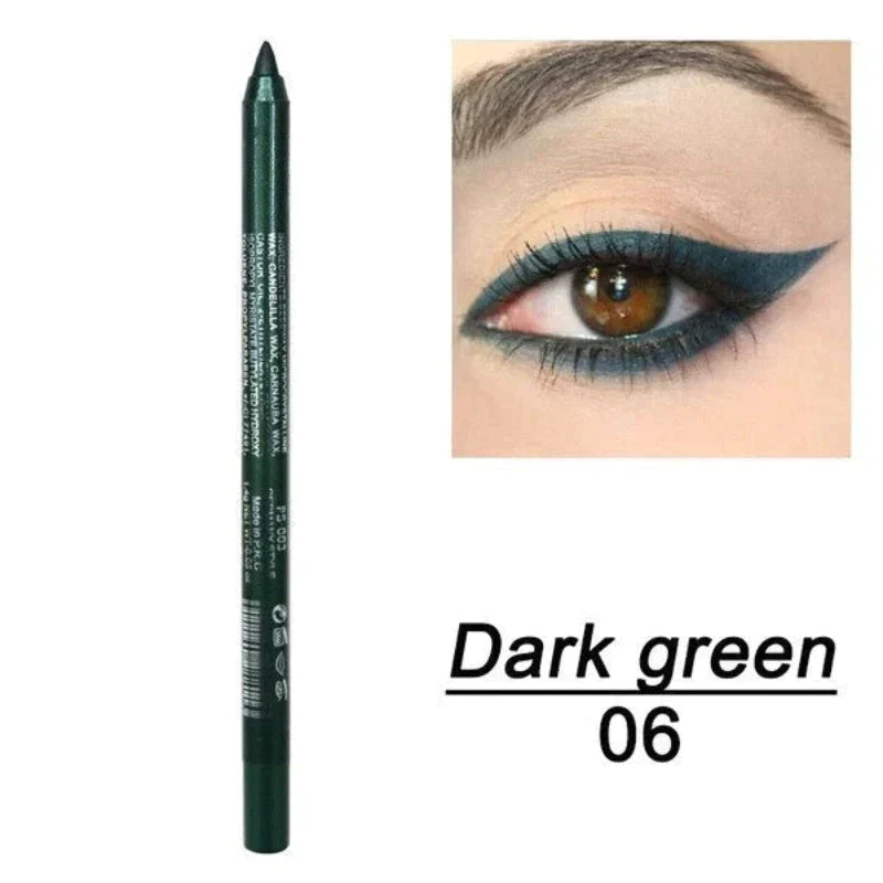 💜✨14-Pack Eyeliner Pencil Waterproof Colored Gel Liners with Metallic & Shimmer Finishes Smudge-Proof