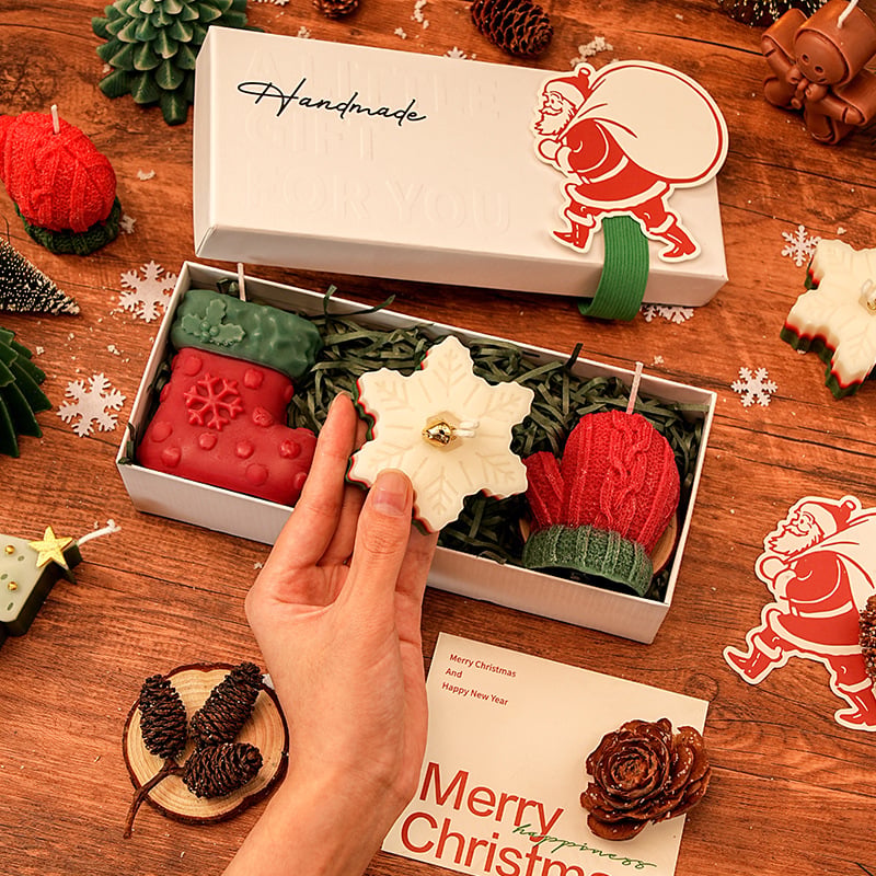 🕯️Cute Festive Scented Candles | Handmade Christmas Gift Set - Aromatherapy & Perfect Holiday Decor