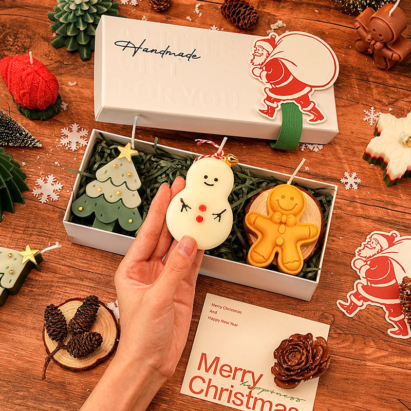 🕯️Cute Festive Scented Candles | Handmade Christmas Gift Set - Aromatherapy & Perfect Holiday Decor