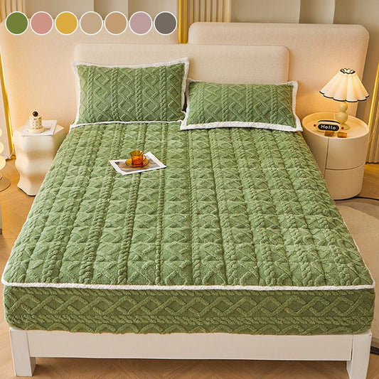 【📍Exquisite Collection📍】 WARM FITTED BED SHEET - Brushed Flannel & Deep Pocket (Up to 40cm), Non-Slip Corners for All-Season Comfort❄️🛌