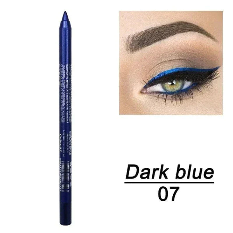 💜✨14-Pack Eyeliner Pencil Waterproof Colored Gel Liners with Metallic & Shimmer Finishes Smudge-Proof
