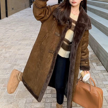 ❄️Offres spéciales d'hiver❄️ Manteau élégant doublé en peluche pour femme