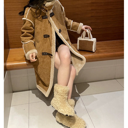 ❄️Offres spéciales d'hiver❄️ Manteau élégant doublé en peluche pour femme