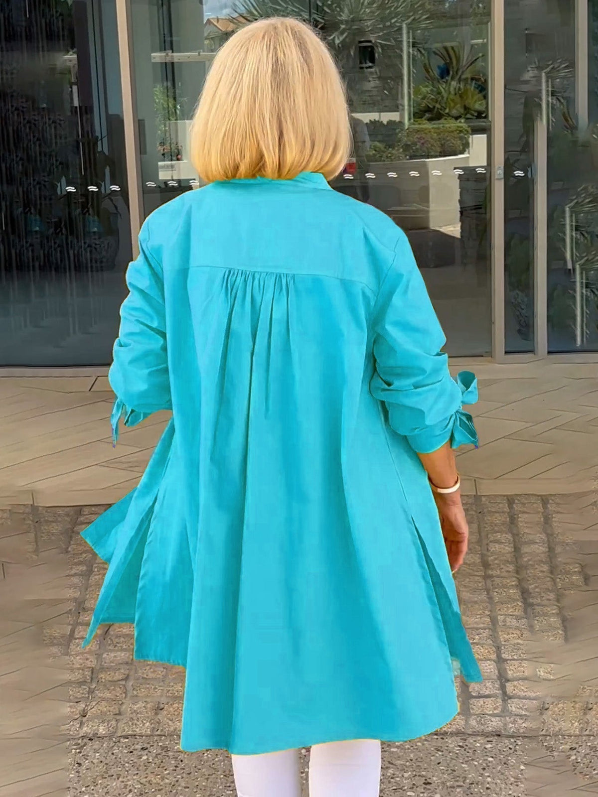 ⏳ Limited time 50% off! 💥Solid Color Long Cotton Shirt Jackets For Women（The more you buy, the higher the discount）