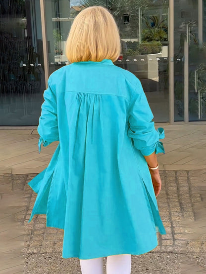 ⏳ Limited time 50% off! 💥Solid Color Long Cotton Shirt Jackets For Women（The more you buy, the higher the discount）