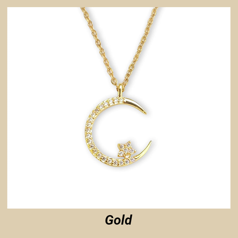 💕Valentine's Day Bestsellers-50% OFF🌙🌟Bright Night: Moon Star Necklace