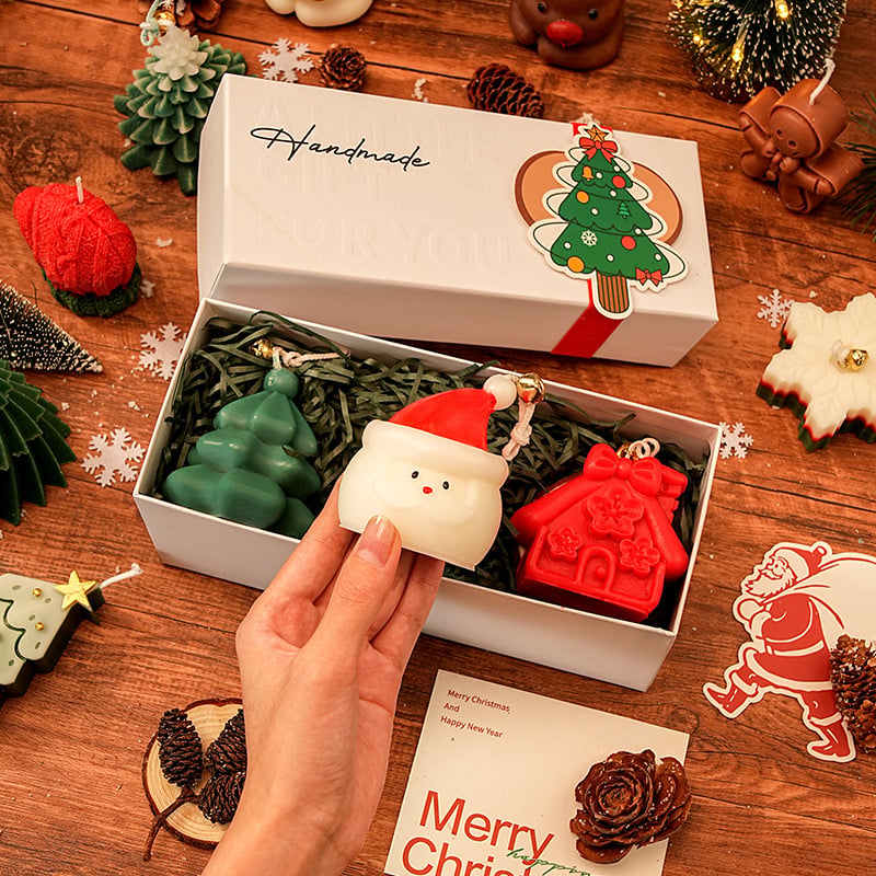 🕯️Cute Festive Scented Candles | Handmade Christmas Gift Set - Aromatherapy & Perfect Holiday Decor
