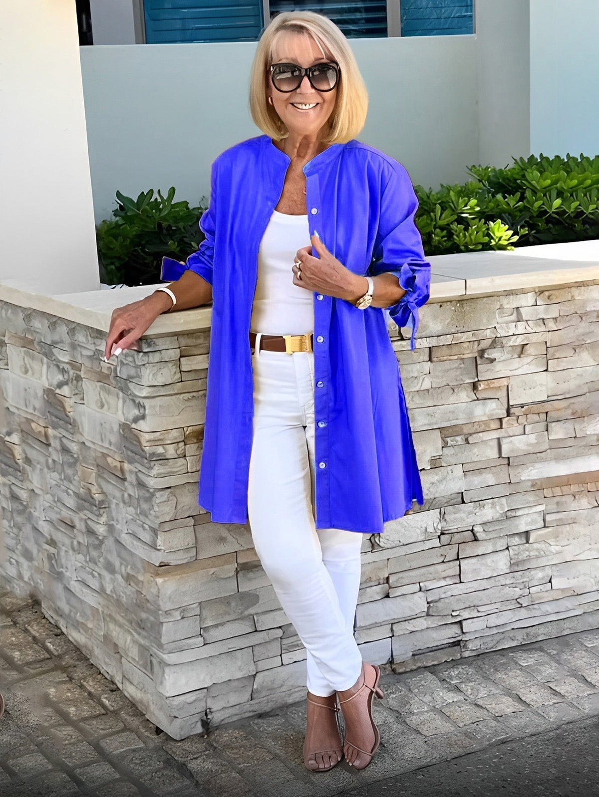 ⏳ Limited time 50% off! 💥Solid Color Long Cotton Shirt Jackets For Women（The more you buy, the higher the discount）